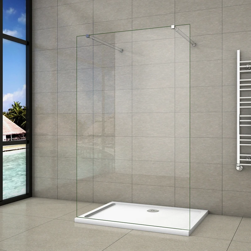 AICA paroi de douche l’ouverture des deux côtés douche à l'italienne avec 2 barres extensibles