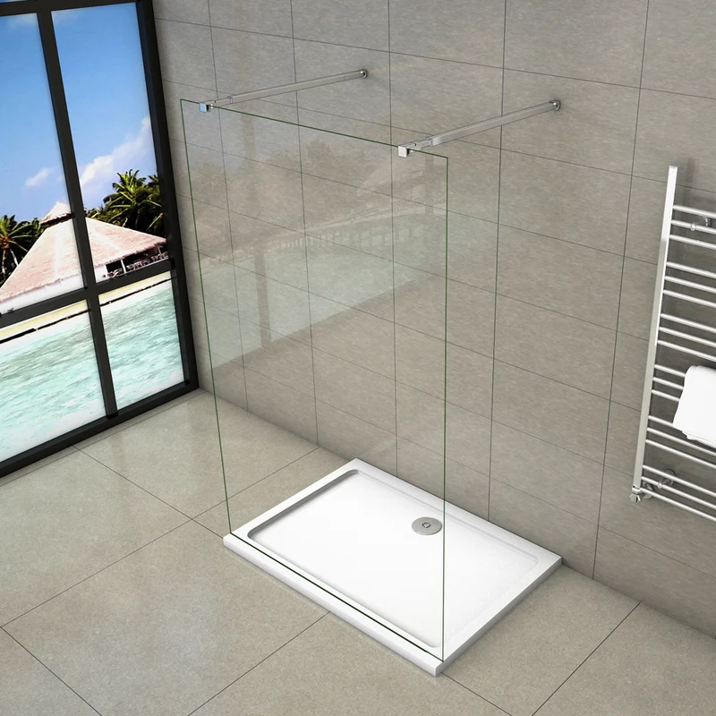 AICA paroi de douche l’ouverture des deux côtés douche à l'italienne avec 2 barres extensibles