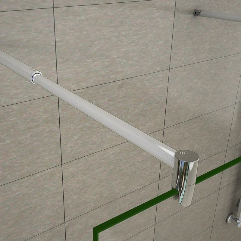 AICA paroi de douche l’ouverture des deux côtés douche à l'italienne avec 2 barres extensibles ronds