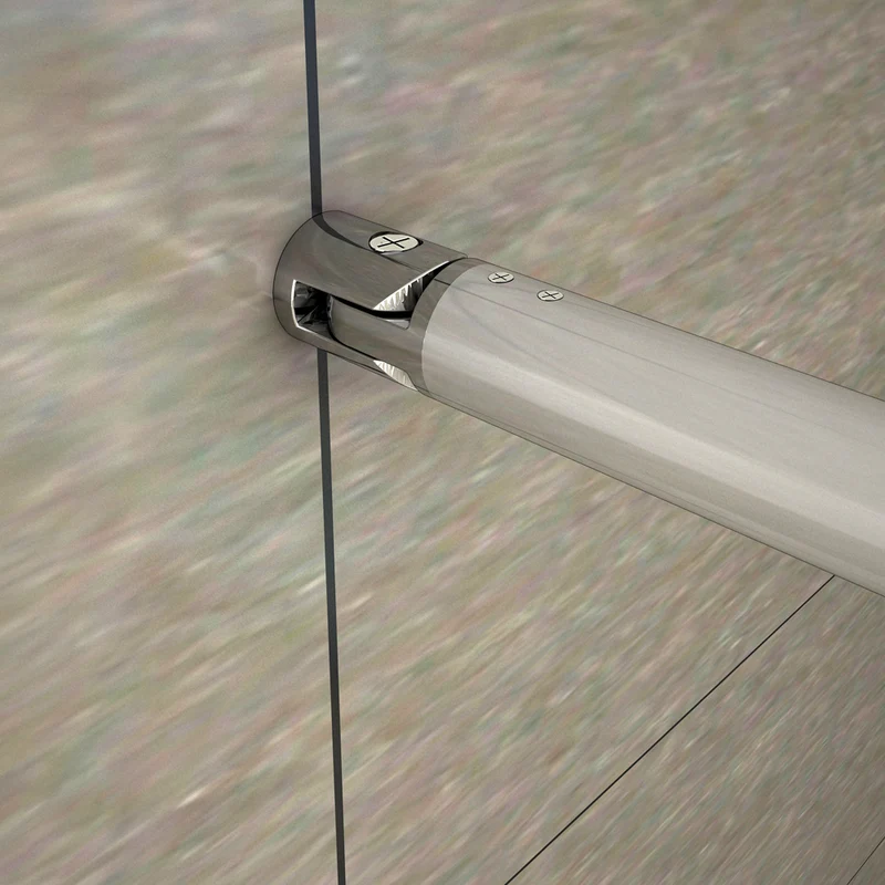 AICA paroi de douche l’ouverture des deux côtés douche à l'italienne avec 2 barres extensibles ronds