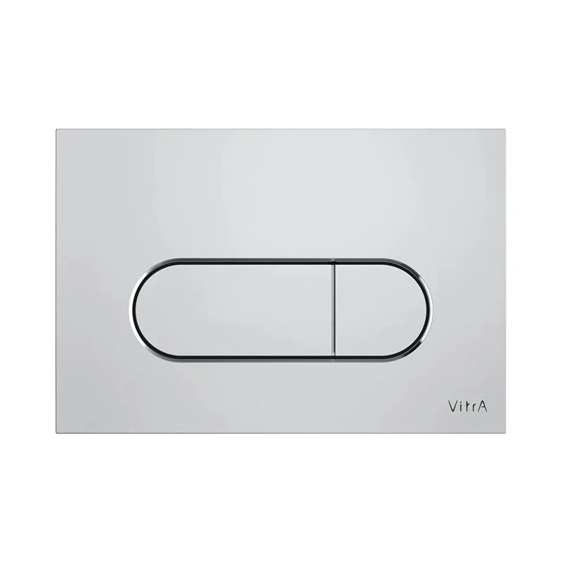 Vitra S50 Comfort Height WC Set with Concealed Cistern & Chrome Round Flush Plate
