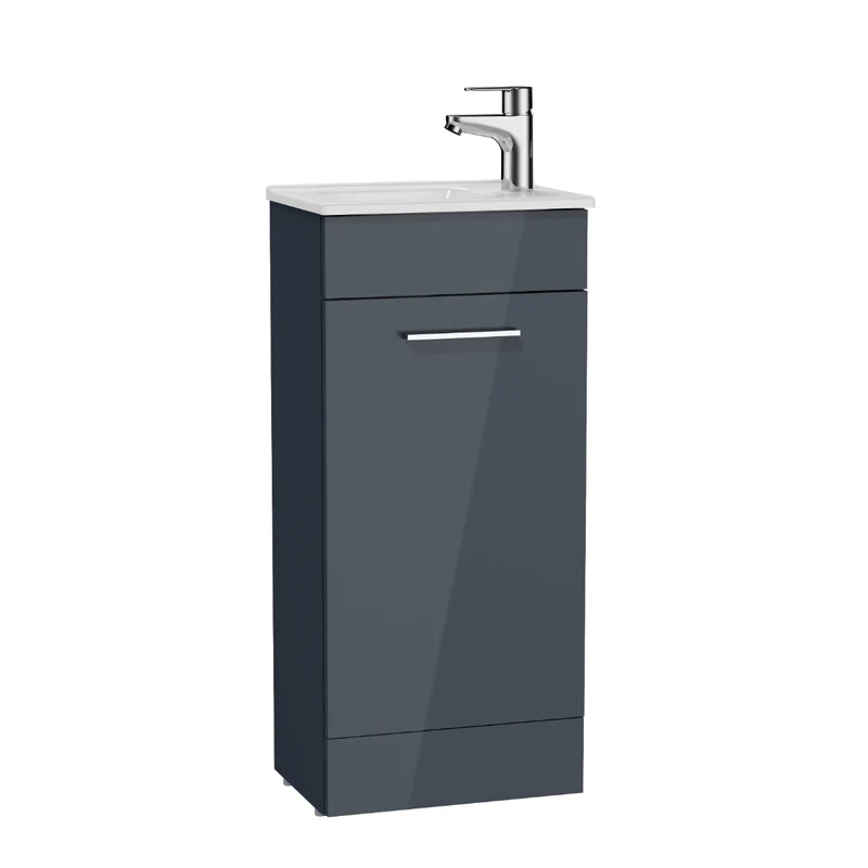 Vitra Mia 400mm Floor Standing 1 Door Washbasin Unit inc Basin - Anthracite