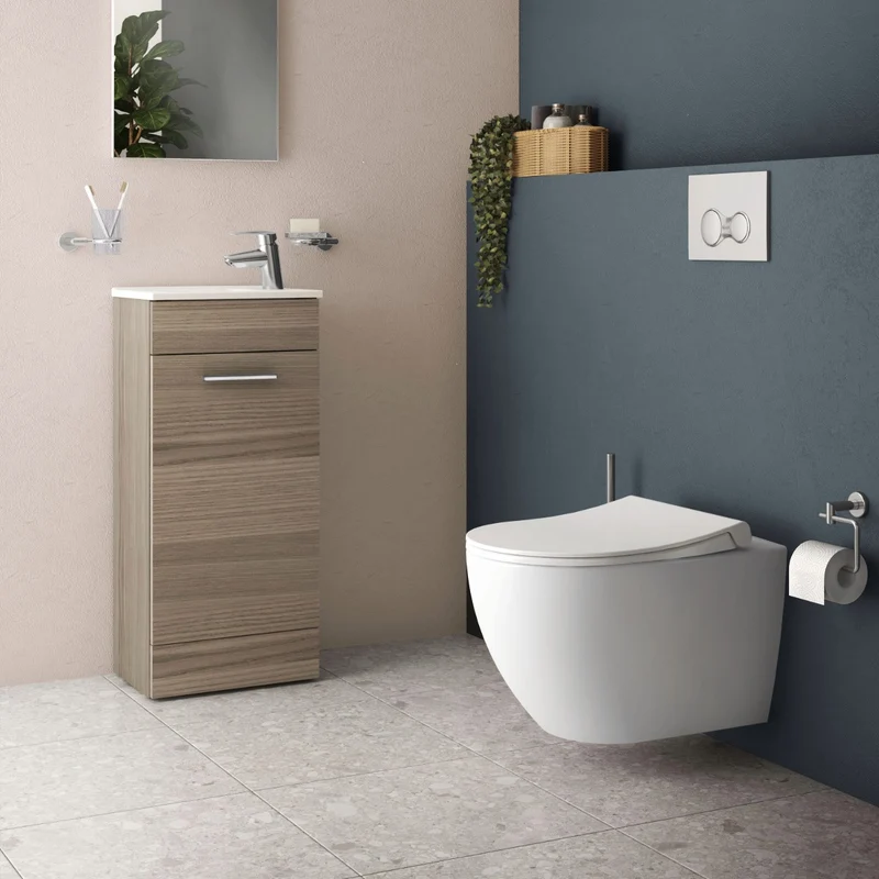 Vitra Mia 400mm Floor Standing 1 Door Washbasin Unit inc Basin - Cordoba