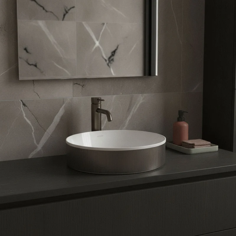 Flauto 360mm Countertop Basin - Gunmetal