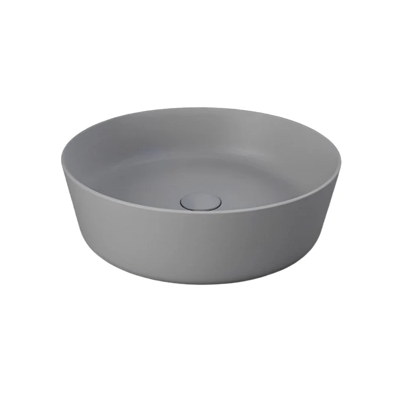 RAK Ceramics Feeling 420mm Round Countertop Basin - No Tap Hole - Matt Grey
