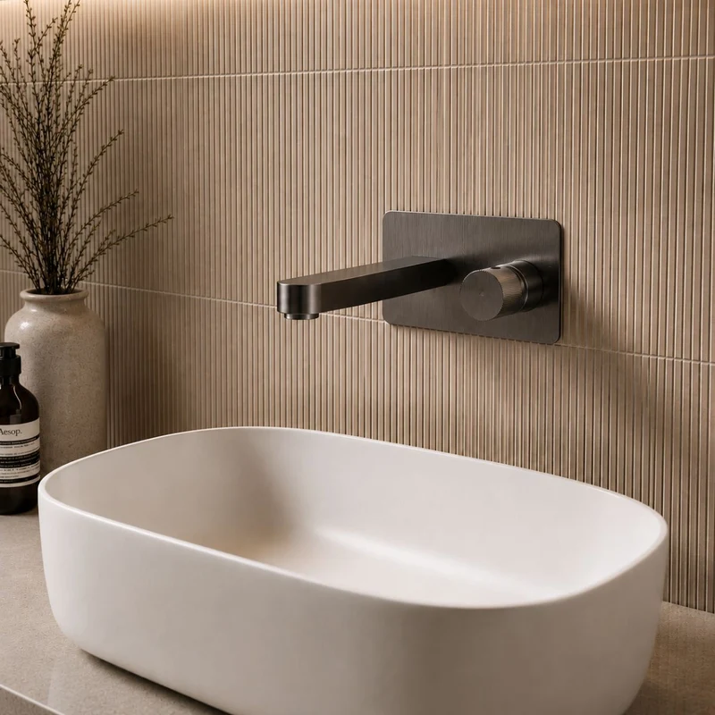 Flauto Wall Mounted Tap - Gunmetal