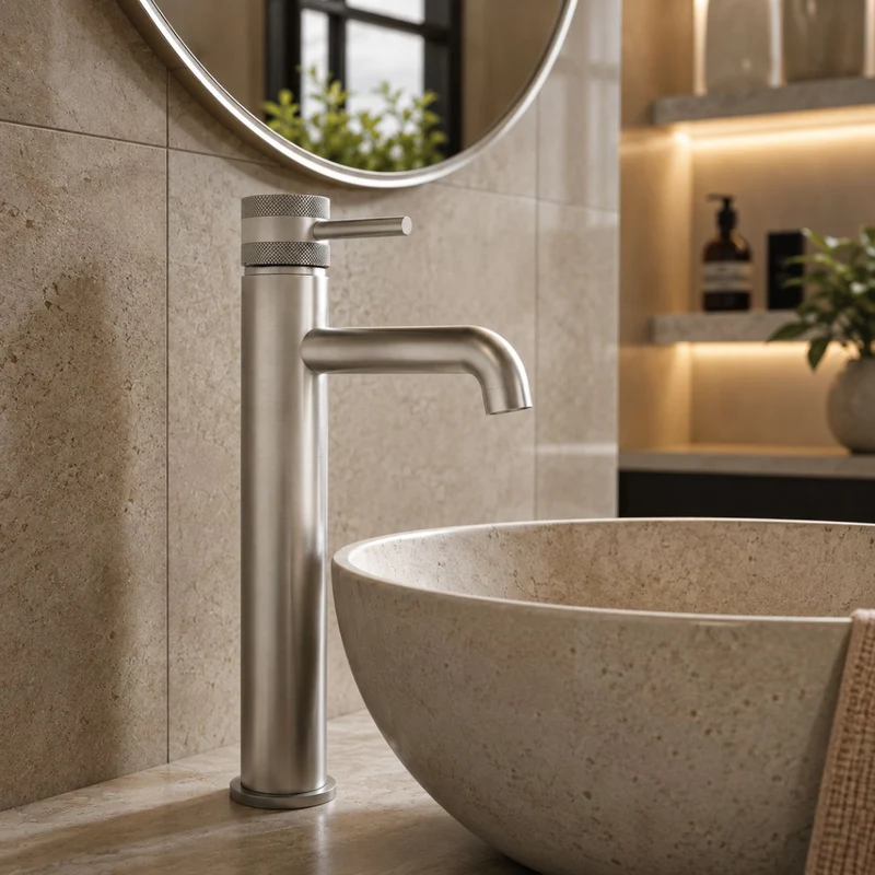 Exclusiv Tall Mono Basin Mixer - Brushed Nickel