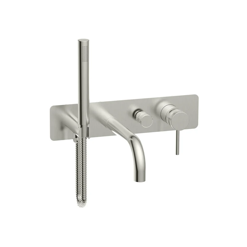 Exclusiv Wall Mounted Bath Shower Mixer - Brushed Nickel