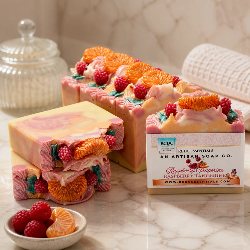 ( 1 LEFT) Raspberry Tangerine ~ Handmade Cold Process Goat's Milk Bar Soap