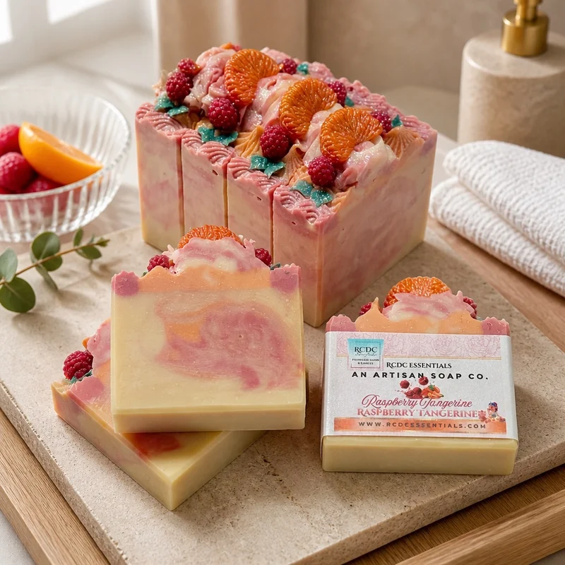 ( 1 LEFT) Raspberry Tangerine ~ Handmade Cold Process Goat's Milk Bar Soap