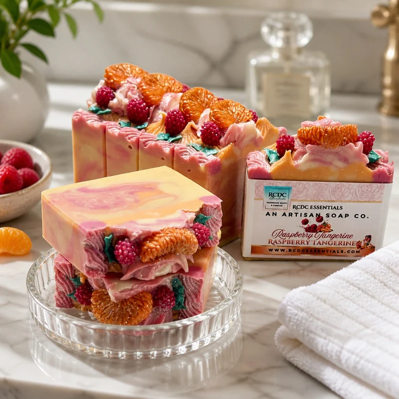 ( 1 LEFT) Raspberry Tangerine ~ Handmade Cold Process Goat's Milk Bar Soap