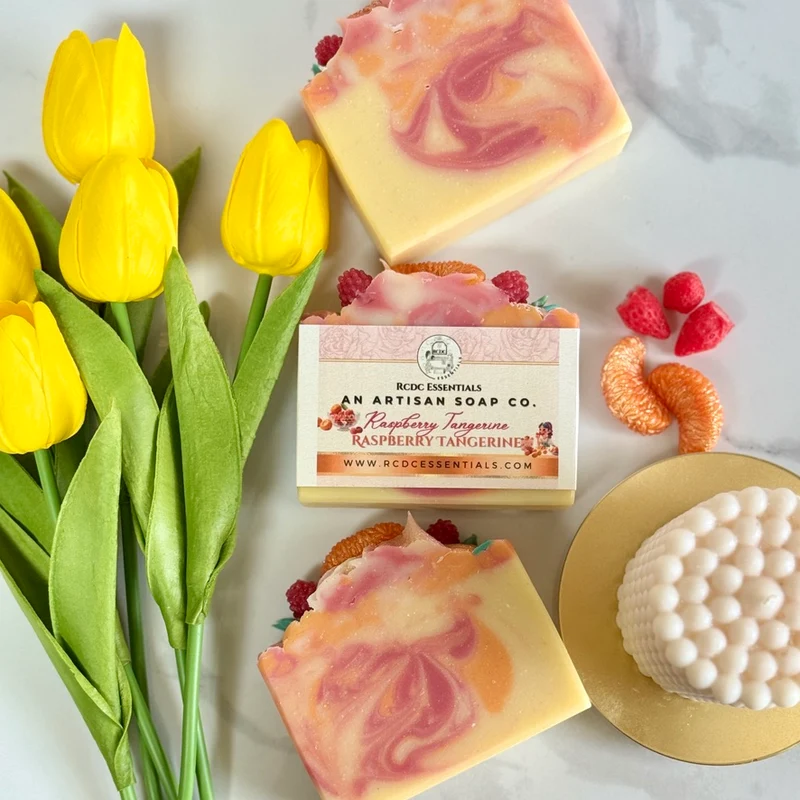 ( 1 LEFT) Raspberry Tangerine ~ Handmade Cold Process Goat's Milk Bar Soap