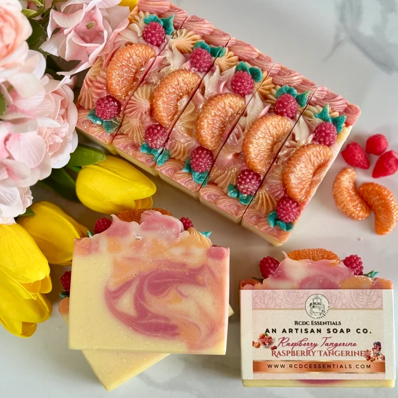 ( 1 LEFT) Raspberry Tangerine ~ Handmade Cold Process Goat's Milk Bar Soap
