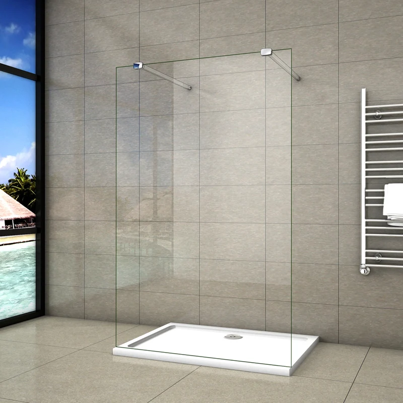 AICA paroi de douche l’ouverture des deux côtés douche à l'italienne avec 2 barres renforcés