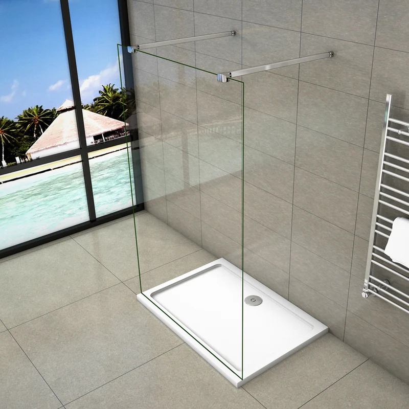 AICA paroi de douche l’ouverture des deux côtés douche à l'italienne avec 2 barres renforcés