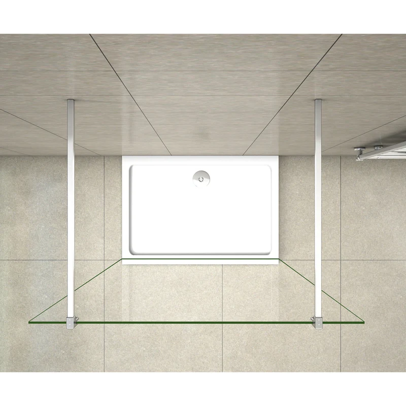 AICA paroi de douche l’ouverture des deux côtés douche à l'italienne avec 2 barres de fixation standards 90cm