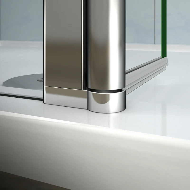 Aica Paroi de douche à l'italienne avec une retour pivotante 30cm et barre de satbislisation extensible 70-120cm paroi de douche en verre anticalcaire