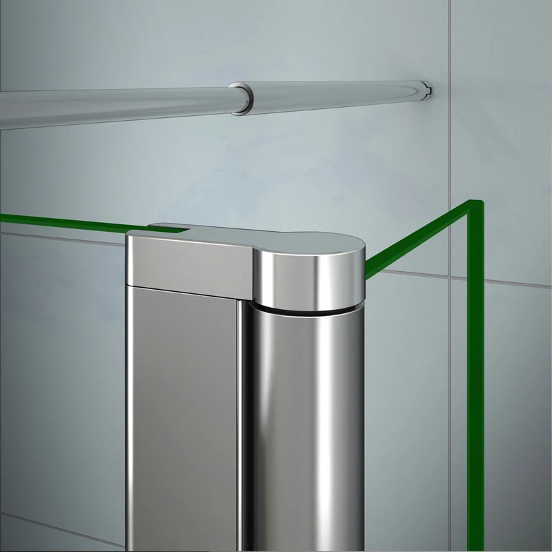 Aica Paroi de douche à l'italienne avec une retour pivotante 30cm et barre de satbislisation extensible 70-120cm paroi de douche en verre anticalcaire