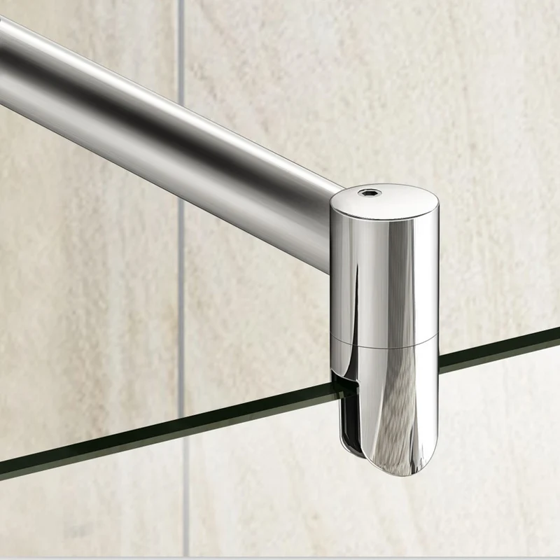 Aica Paroi de douche à l'italienne avec une retour pivotante 30cm et barre de satbislisation extensible 70-120cm paroi de douche en verre anticalcaire