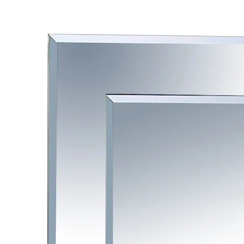 Miroir biseauté pour salle de bain, miroir cosmétique mural rectangulaire double épaisseur 50cm 65cm