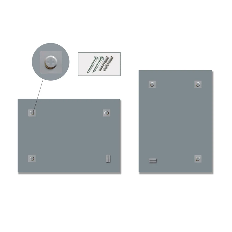 Miroir biseauté pour salle de bain, miroir cosmétique mural rectangulaire double épaisseur 50cm 65cm