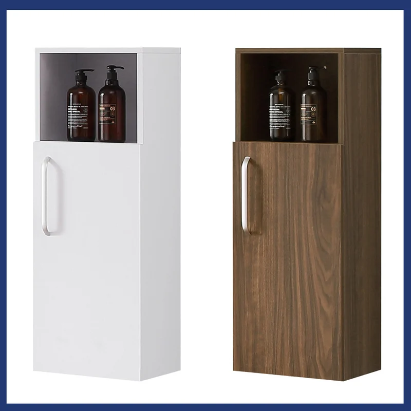 Meuble de rangement pour salle de bain, colonne de salle de bain blanche à suspendre, avec porte et niche