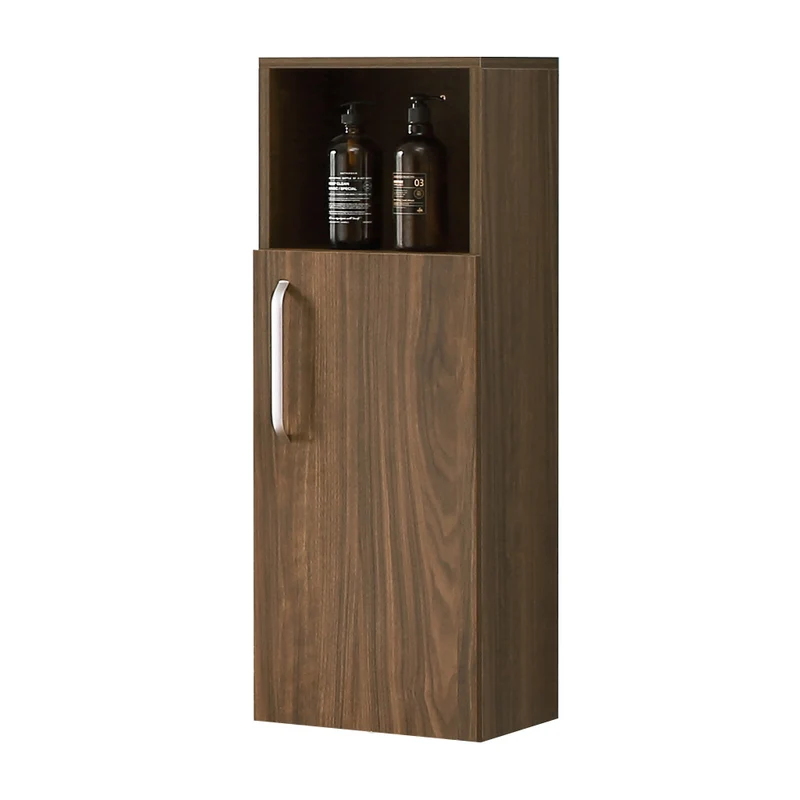 Meuble de rangement pour salle de bain, colonne de salle de bain blanche à suspendre, avec porte et niche