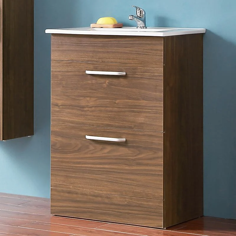 Meuble de salle de bain, Meuble sous vasque à poser avec vasque, 58cm Blanc/Chêne