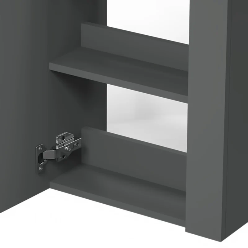Meuble de salle de bain, Meuble de Rangement, Meuble lave-mains, meuble sous vasque suspendu Blanc/Anthracite/Bois Clair 45cm