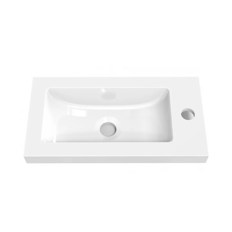 Meuble de salle de bain, Meuble de Rangement, Meuble lave-mains, meuble sous vasque suspendu Blanc/Anthracite/Bois Clair 45cm