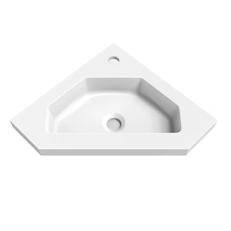 Meuble de salle de bain, Meuble de rangement suspendu, Meuble sous vasque d'angle Blanc/Anthracite/Bois Clair 40 cm