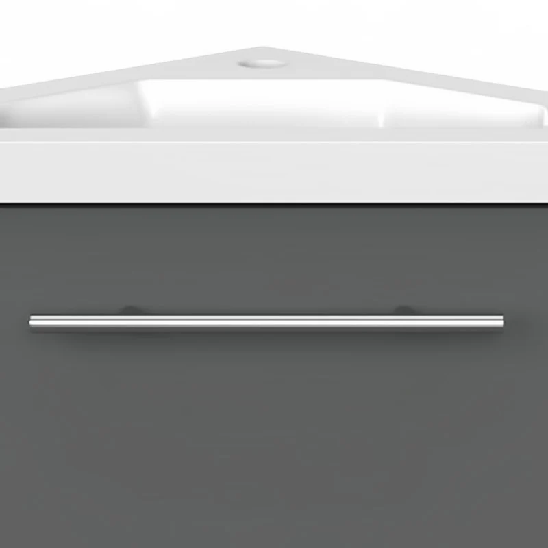 Meuble de salle de bain, Meuble de rangement suspendu, Meuble sous vasque d'angle Blanc/Anthracite/Bois Clair 40 cm