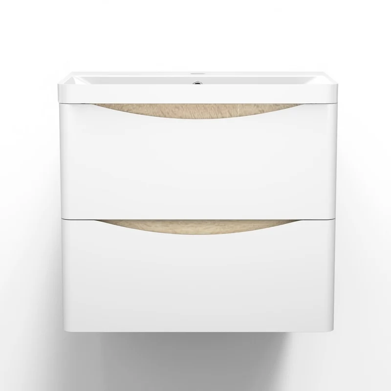 Aica Ensemble meuble bois et vasque 50-80cm de salle de bain meubles sur pieds 2 tiroirs