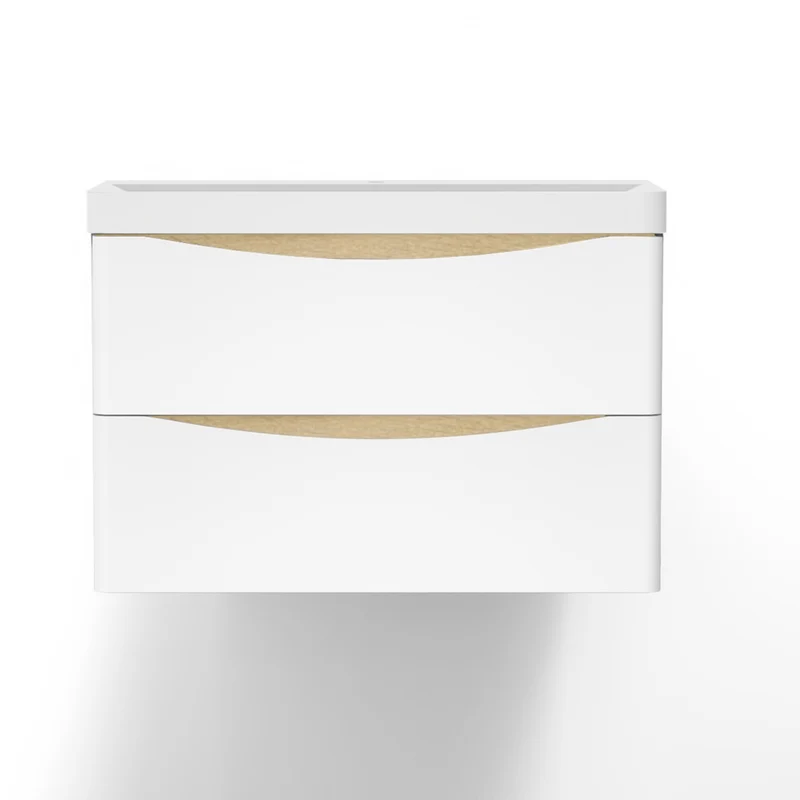 Aica Ensemble meuble bois et vasque 50-80cm de salle de bain meubles sur pieds 2 tiroirs