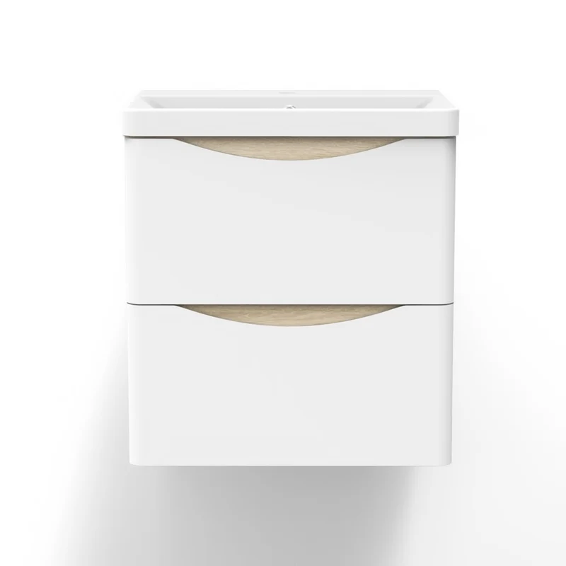 Aica Ensemble meuble bois et vasque 50-80cm de salle de bain meubles sur pieds 2 tiroirs