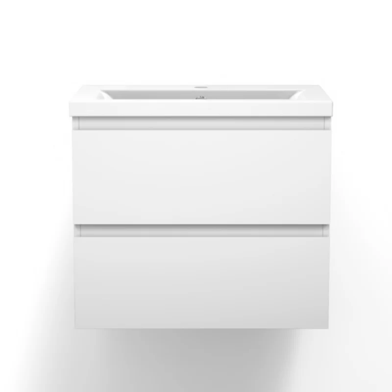 Meuble de salle de bain, Meuble sous vasque suspendu Blanc / Anthracite / Bois clair 50cm