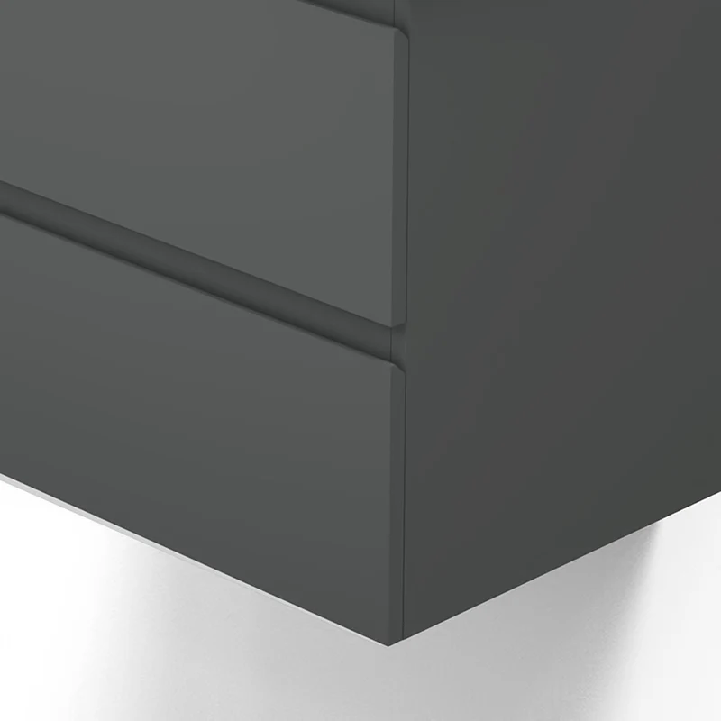 Meuble de salle de bain, Meuble sous vasque suspendu Blanc / Anthracite / Bois clair 50cm