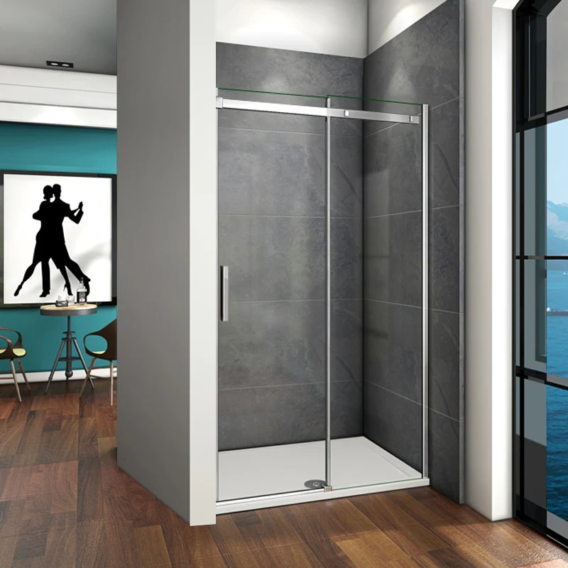 Aica porte de douche coulissante 195cm, paroi de douche 8mm verre trempé anticalcaire, installation en niche N