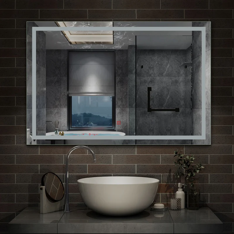 Miroir salle de bain 110x80cm petit miroir 6000k, antibuée, 36w - blanc froid