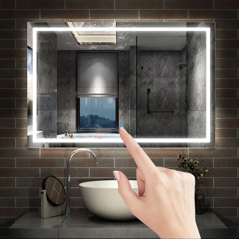 Miroir salle de bain 110x80cm petit miroir 6000k, antibuée, 36w - blanc froid