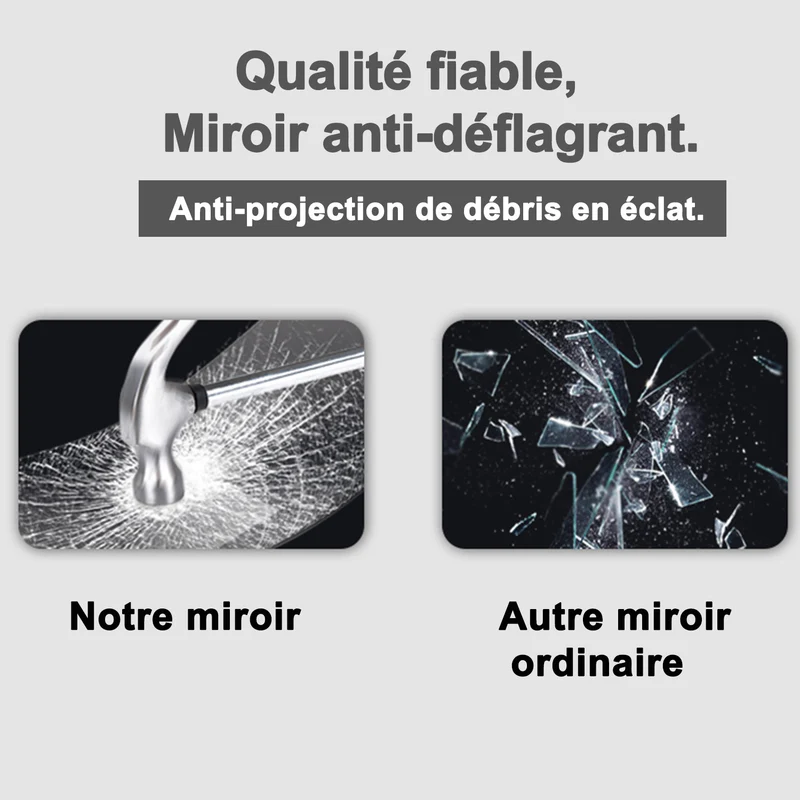 Miroir salle de bain, Armoire de toilette avec miroir, Cabinet miroir avec éclairage LED 6000K 80cmx60cm