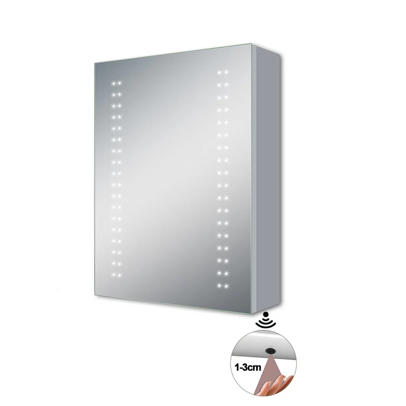 Miroir salle de bain, Armoire de toilette avec miroir, Cabinet miroir avec éclairage LED 6000K 50cmx70cm