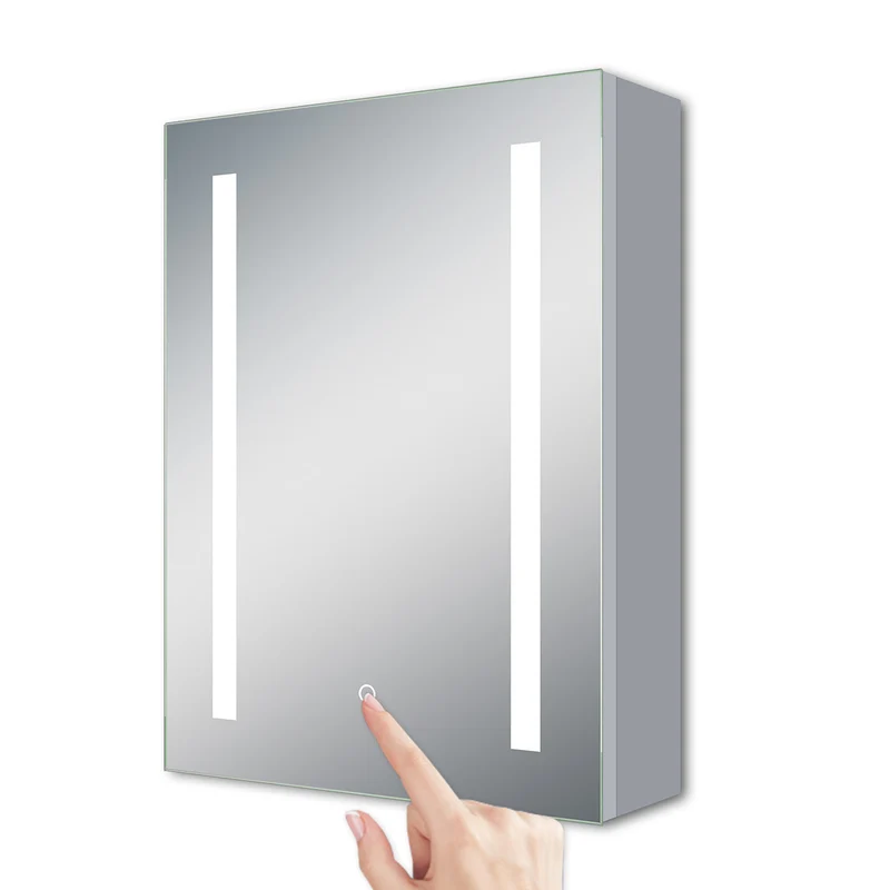 Miroir salle de bain, Armoire de toilette avec miroir, Cabinet miroir avec éclairage LED 6000K 50cmx70cm