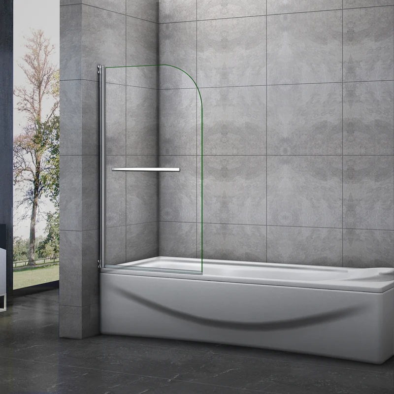 Aica pare-baignoire 70x130cm pivotant à 180 degrés en verre securit