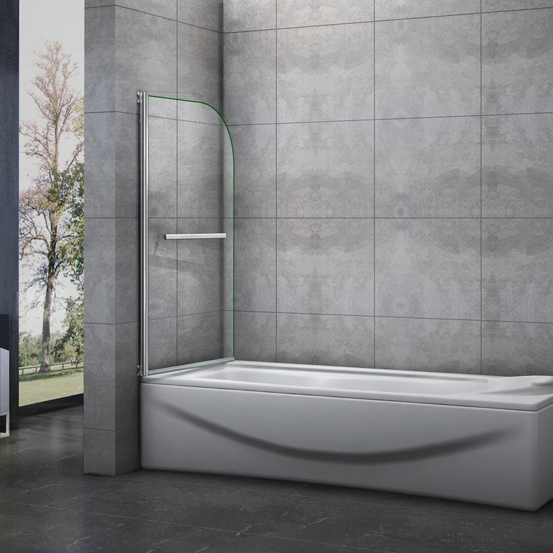 Aica pare-baignoire 70x130cm pivotant à 180 degrés en verre securit