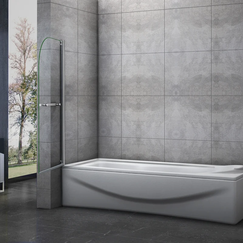Aica pare-baignoire 70x130cm pivotant à 180 degrés en verre securit