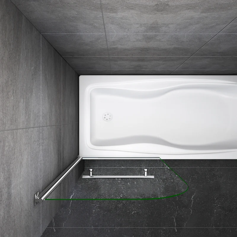 Aica pare-baignoire 70x130cm pivotant à 180 degrés en verre securit