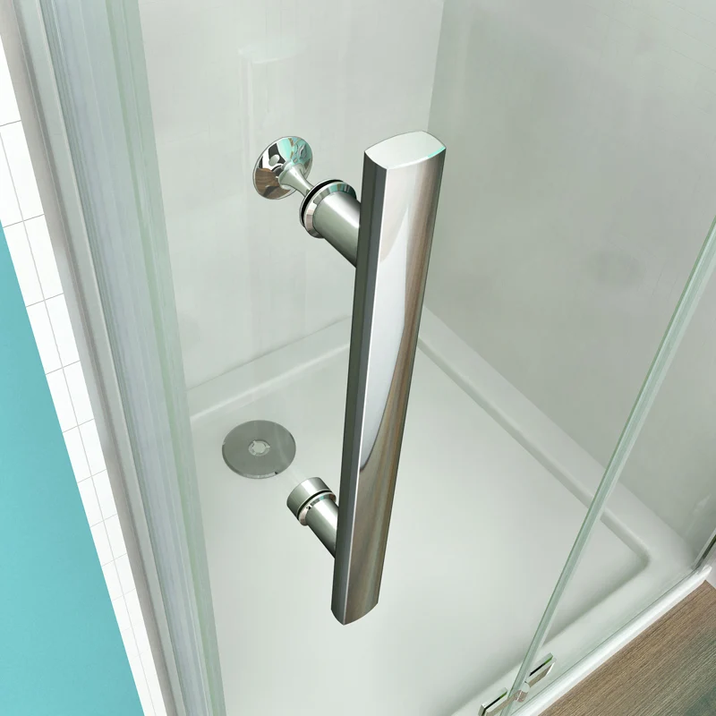 Aica cabine de douche ,porte de douche et paroi de douche avec une barre de fixation de 45cm, verre anticalcaire de 6, 185cm hauteur
