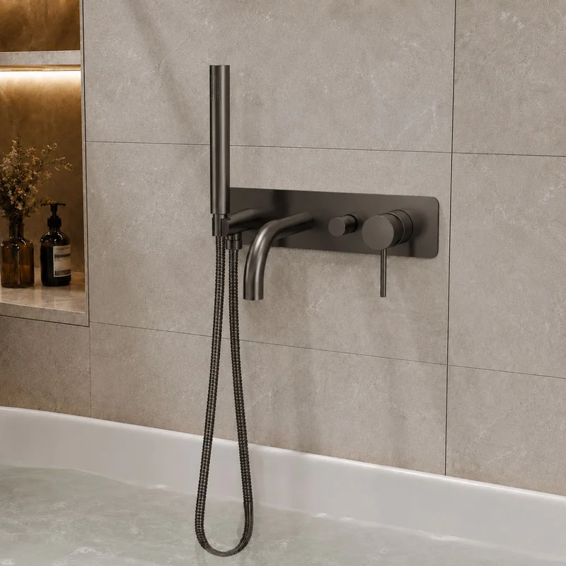 Exclusiv Wall Mounted Bath Shower Mixer - Gunmetal