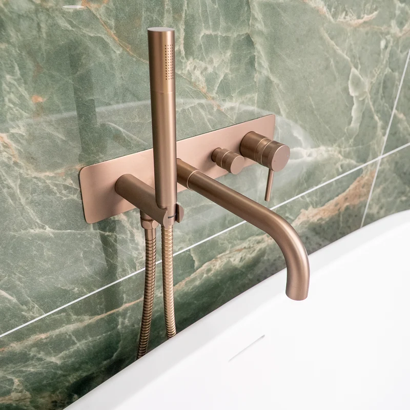 Exclusiv Wall Mounted Bath Shower Mixer - Brushed Bronze